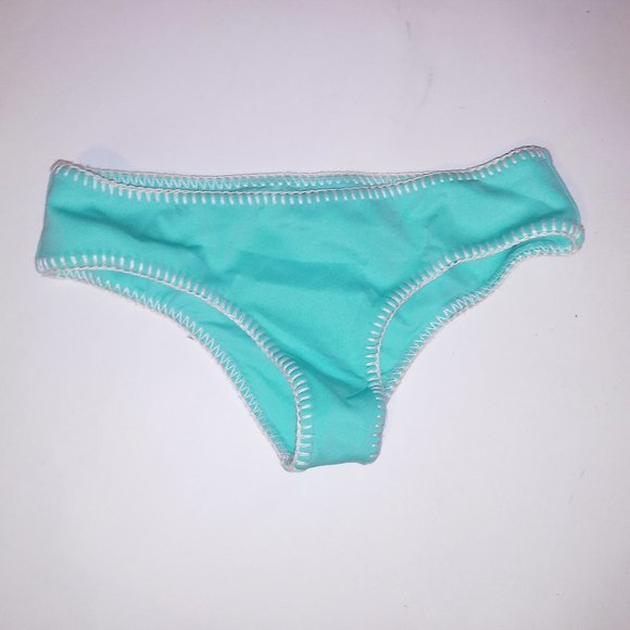 Victoria Secret Swim Bikini Bottom XS Cheeky Hipster Seafoam Glow‎ Aqua Stitched - Picture 1 of 7